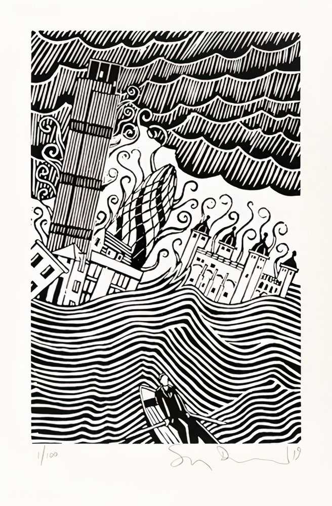 Stanley Donwood, ‘Gherkin’, 2020, Print, Two colour hand pulled screenprint, Self-released, Numbered, Dated
