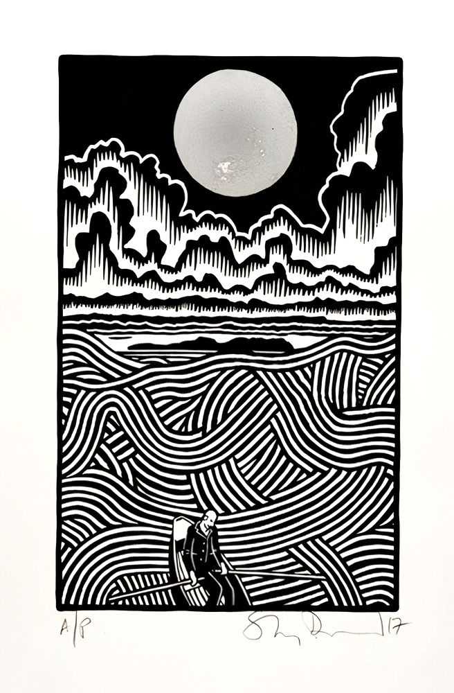 Stanley Donwood, ‘Lost at Sea’, 2017, Print, 2 colour screenprint on 300gsm Somerset paper, Self-released, Numbered, Dated