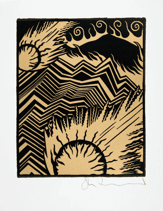 Stanley Donwood, ‘Risk (2024)’, 2024, Print, Printed on Somerset 300gsm paper from St. Cuthberts Mill. Blind-embossed with the Slowly Downward Manufactory seal., Slowly Downward, Numbered