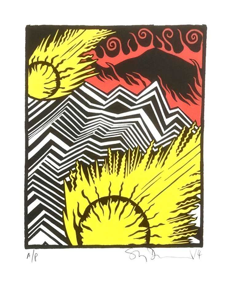 Stanley Donwood, ‘Risk’, 2014, Print, 3 colour screenprint on 300gsm Somerset® Satin paper from St Cuthberts Mill in Wells., Self-released, Numbered, Dated