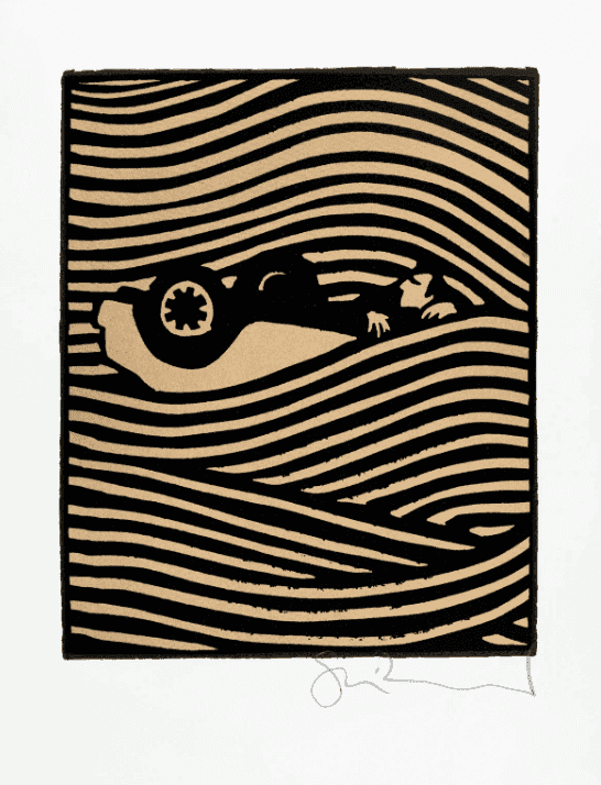 Stanley Donwood, ‘Upturn (2024)’, 2024, Print, Printed on Somerset 300gsm paper from St. Cuthberts Mill. Blind-embossed with the Slowly Downward Manufactory seal., Slowly Downward, Numbered