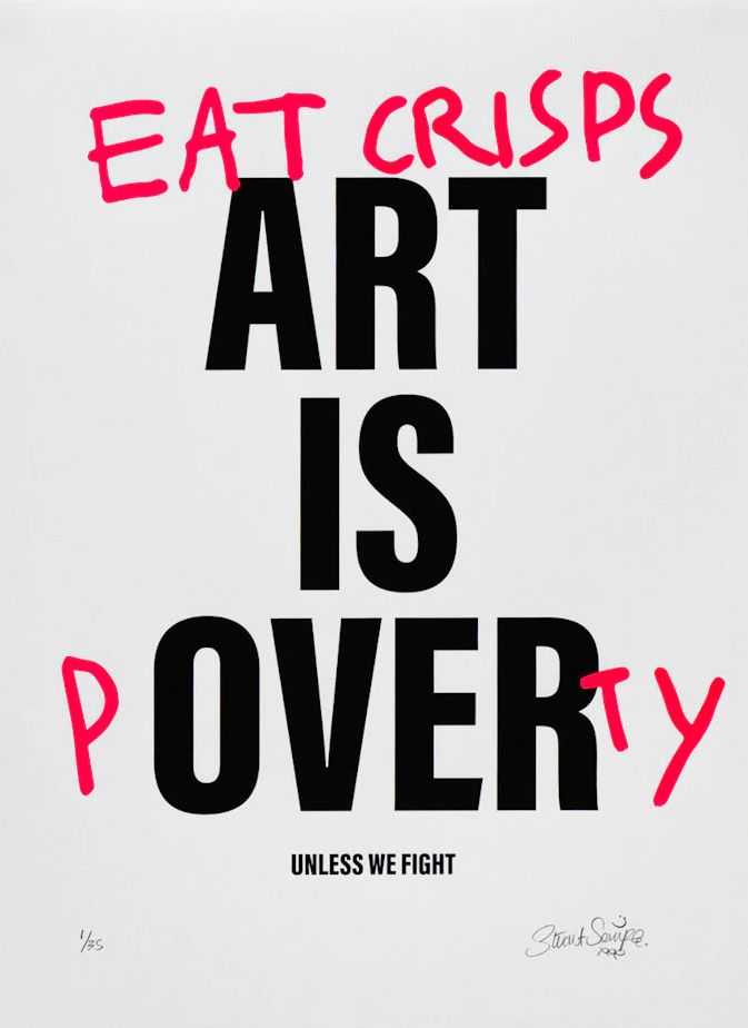Stuart Semple, ‘Art Is Over, Eat Crisps’, 2021, Print, 2 colour screenprint on Saunders Waterford 300gsm paper, Self Released, Numbered