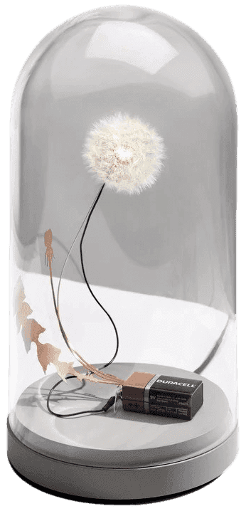 Studio Drift, ‘DANDELIGHT With Dome’, 2019, Sculpture, Phosphorus bronze, led light, real dandelion seeds, Self-released, Handfinished