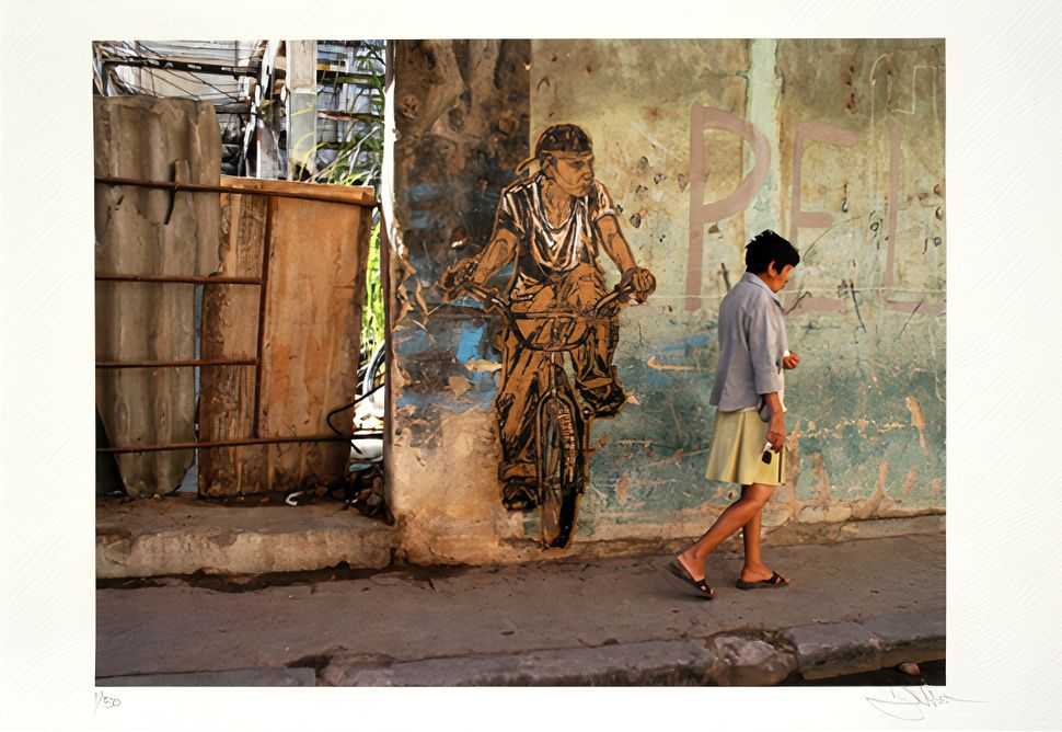 Swoon, ‘Bicycle Boy’, 21-07-2017, Print, Ink Jet Print on heavyweight rag, Self-released, Numbered