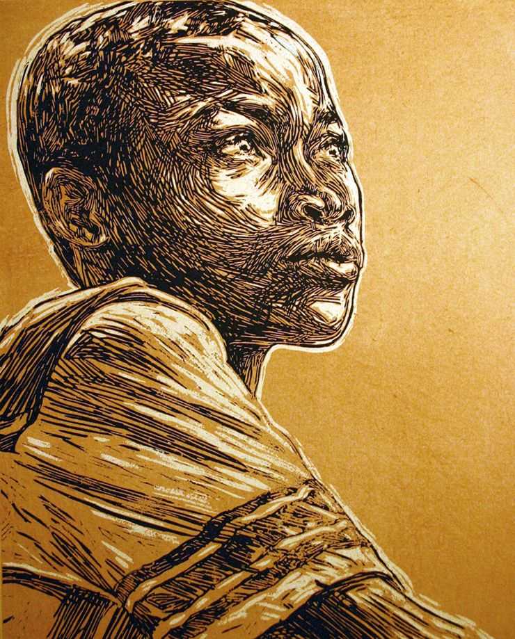 Swoon, ‘Walki’, 15-12-2010, Print, 3-layer screenprint on handmade Indian jute paper, Upper Playground, Numbered