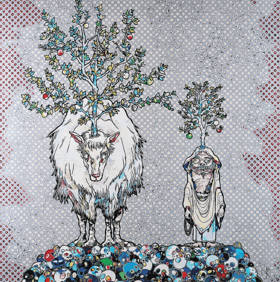 Takashi Murakami, ‘Deer God of the Forest and Arhat’, 2015, Print, 4c offset print + special silver, null, Numbered