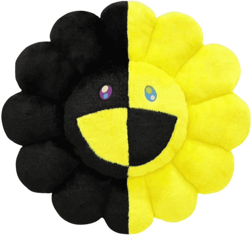 Takashi Murakami, ‘HIKARU Flower Plush (Black/Yellow - Large)’, 02-11-2021, Collectible, Polyester plush pillow, Kaikai Kiki Co., Ltd., 