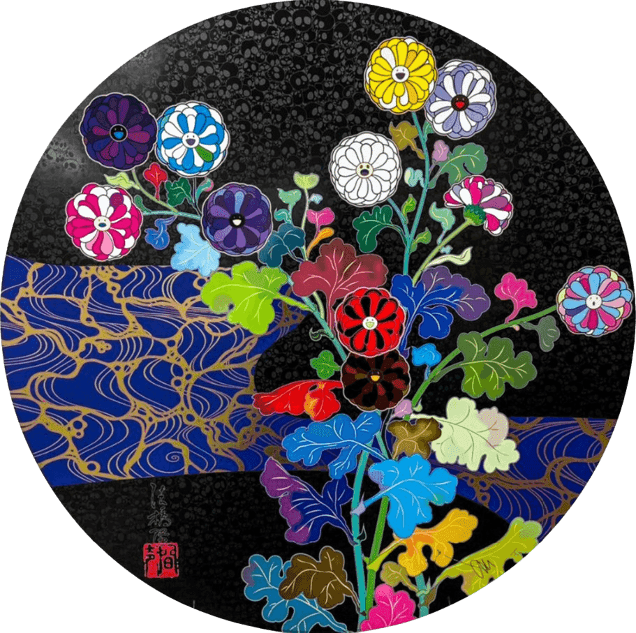 Takashi Murakami, ‘Kyoto Korin Mononoke Flower’, 2024, Print, 4 Colour Offset print, cold stamp and high gloss varnishing, Tonari No Zingaro, Numbered
