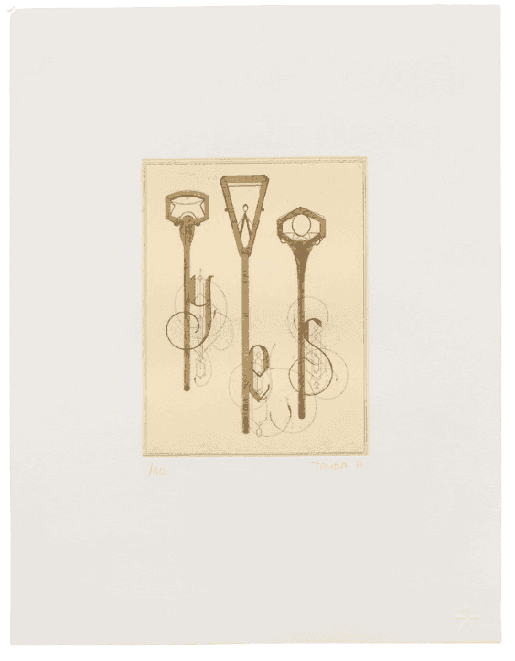 Tauba Auerbach, ‘Yes’, 2005, Print, Color aquatint, Paulson Fontaine Press, 