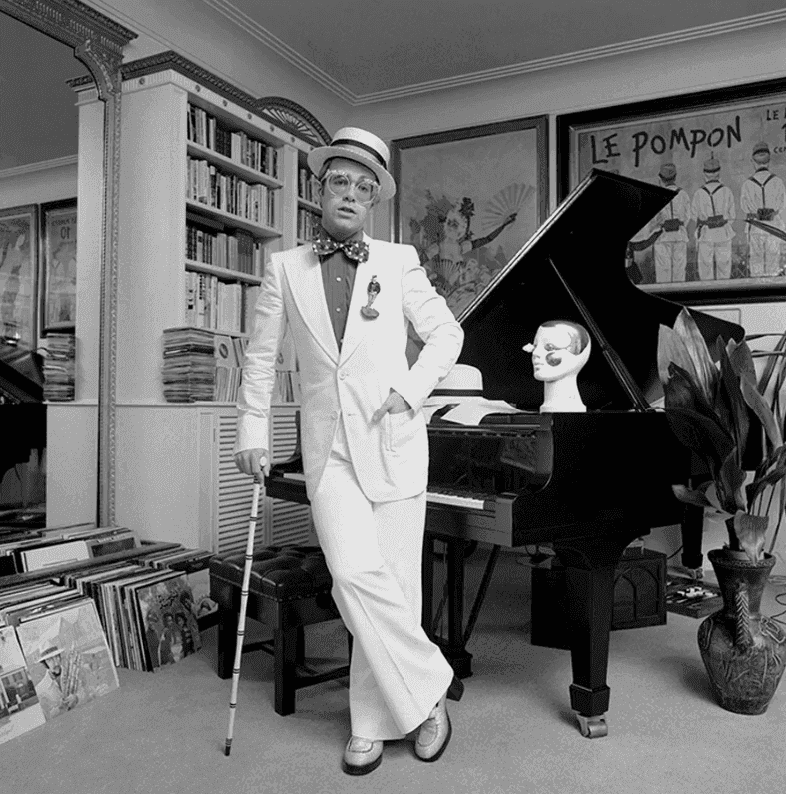 Terry O'Neill, ‘Elton John Standing at his Piano’, 1974, Photography, Posthumous Edition: Gelatin Silver Print, null, 