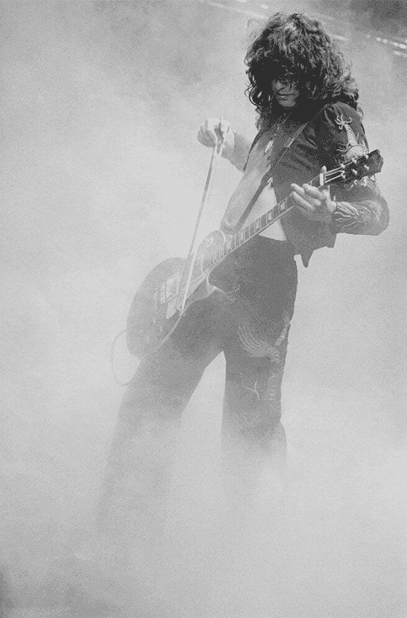Terry O'Neill, ‘Jimmy Page at Earls Court Exhibition Centre’, 1975, Photography, Posthumous Edition: Gelatin Silver Print, null, 