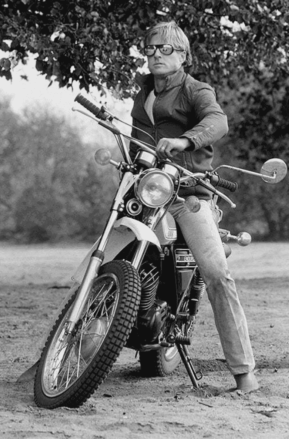 Terry O'Neill, ‘Robert Redford on a Motorcycle’, 1974, Photography, Silver gelatine print, null, Numbered