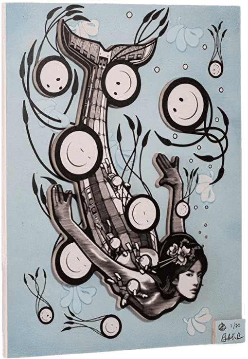 The London Police, ‘Mechanical Mermaids (Print On Wood)’, 04-12-2019, Print, Unique and distinct multi-layered fine art wood print, Prints On Wood, Numbered