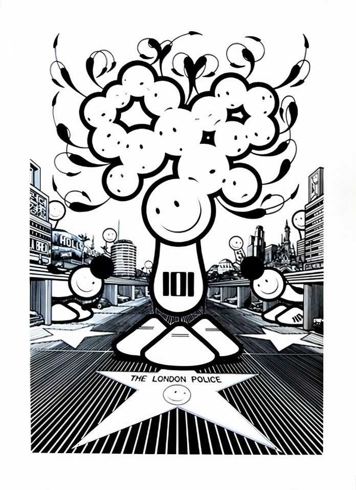 The London Police, ‘Who Shares Wins’, 10-09-2009, Print, Screenprint on archival Somerset 300gsm paper, Carmichael Gallery, Numbered