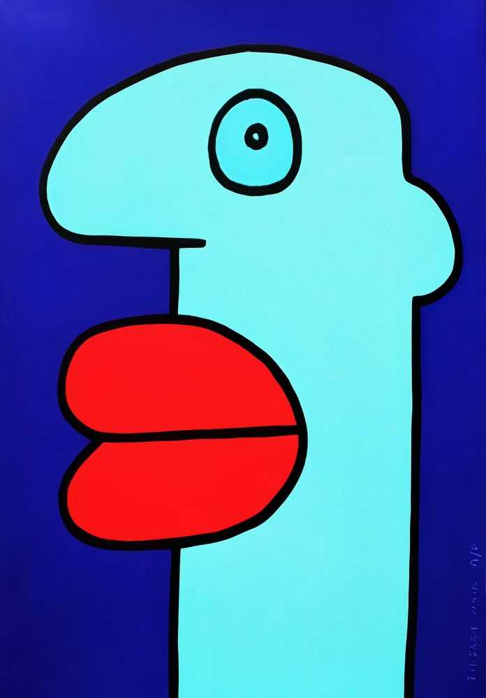 Thierry Noir, ‘Blue Head’, 2014, Print, Screenprint on 300gsm Somerset paper, Howard Griffin Gallery, Numbered