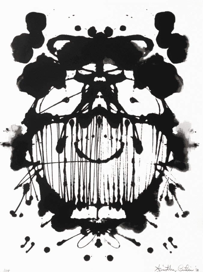 Timothy Curtis, ‘Inkblot Face No. 113’, 2020, Print, Enamel screenprint on Coventry Rag paper, null, Numbered, Dated