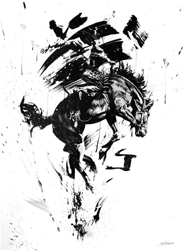 Tom French, ‘Cowboy Balance 13’, 12-09-2012, Print, Screenprint with Ink and Acrylic, Zero Cool Gallery, Numbered, Handfinished