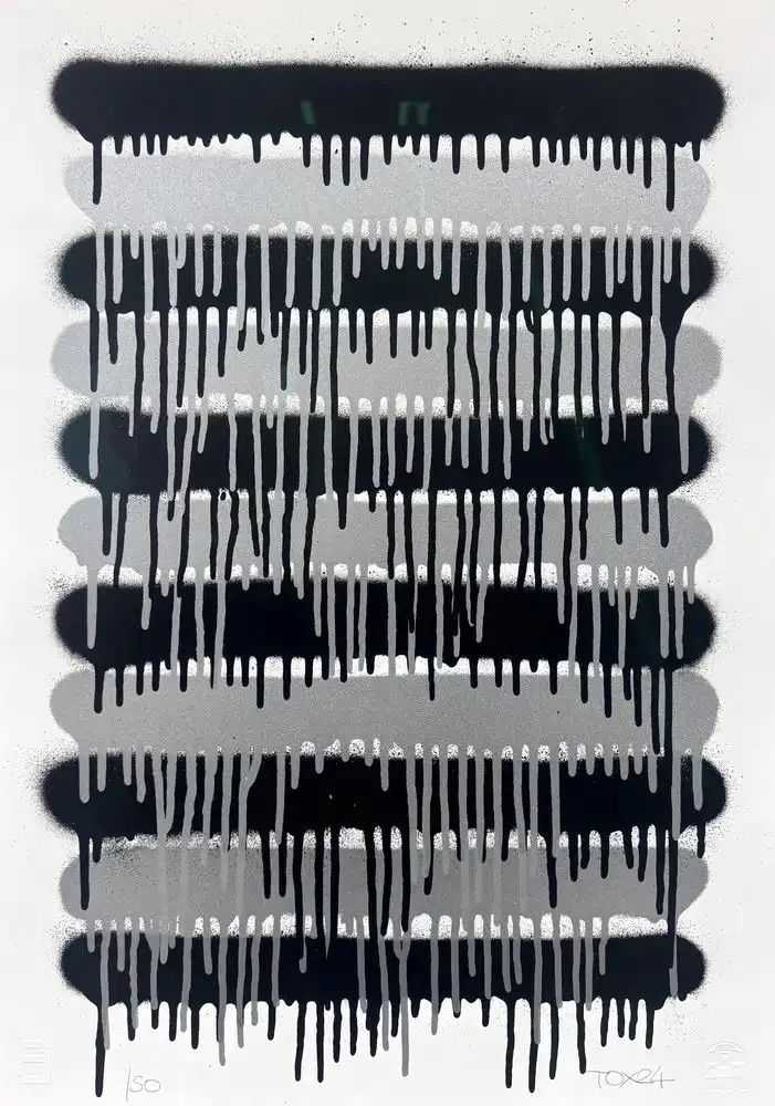 Tox, ‘Line Closures (Silver)’, 2024, Print, Two colour screenprint on Somerset paper, Actually, Numbered