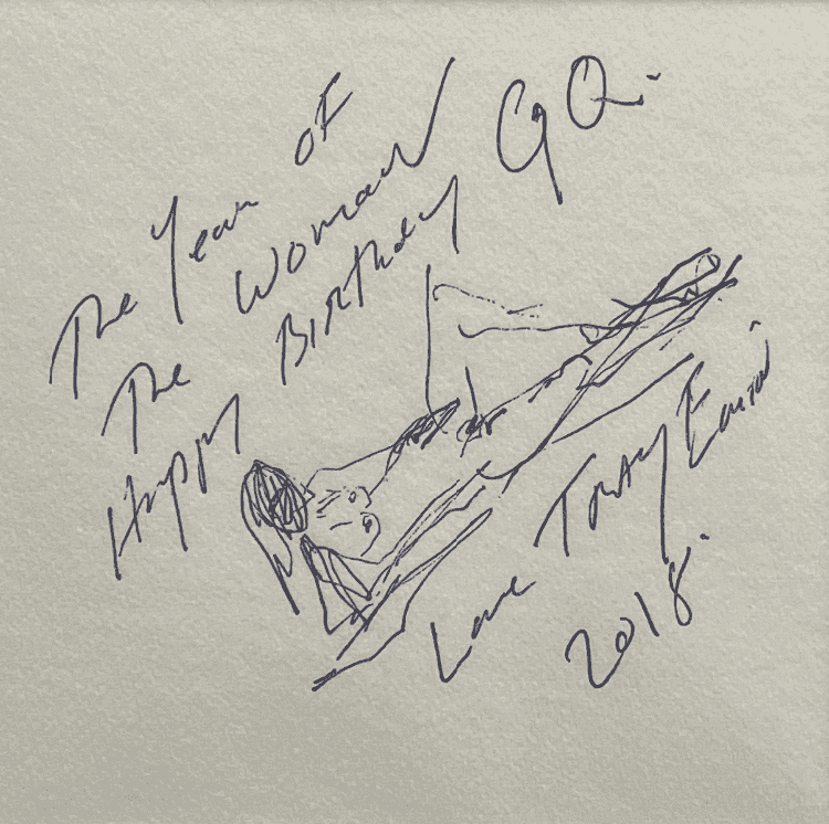 Tracey Emin, ‘GQ 30th Anniversary Napkin’, 2018, Print, Printed Napkin, GQ, Dated