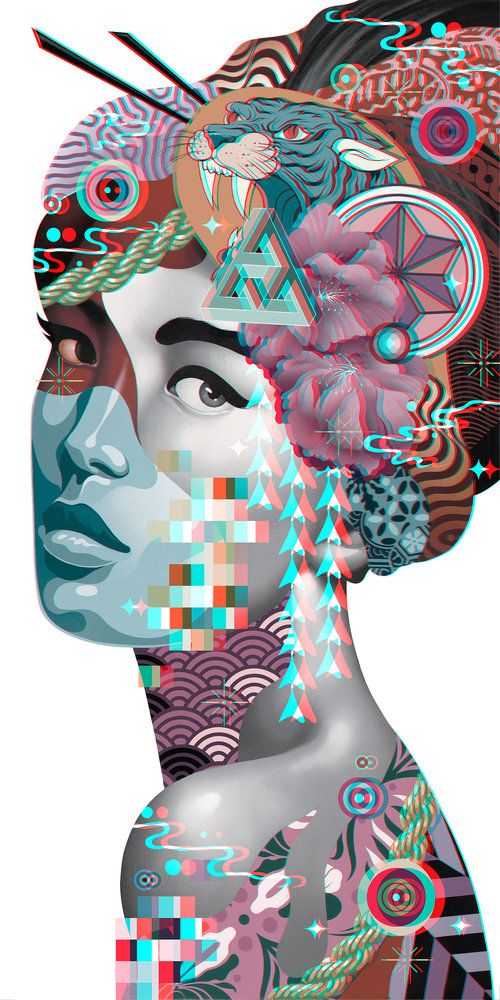Tristan Eaton, ‘3D Geisha (XL Edition)’, 03-12-2018, Print, Giclee Print, Self Released, Numbered