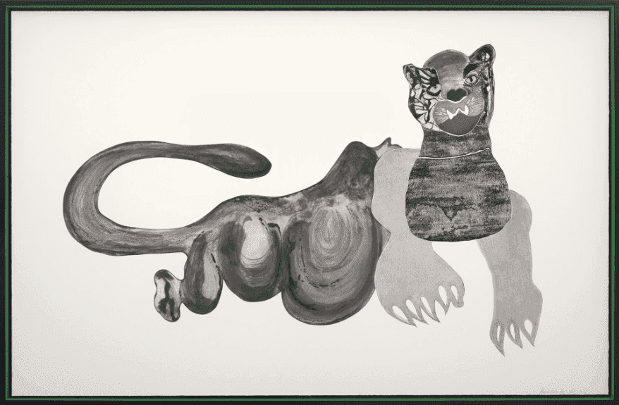 Tschabalala Self, ‘Black Panther’, 2022, Print, Etching with gold leaf and artist designed frame, Two Palms, NY, Dated