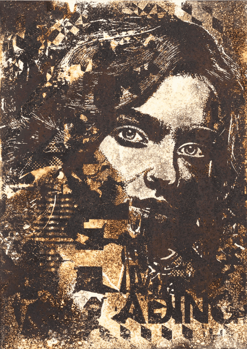 Vhils, ‘Redact’, 2023, Print, Screen print ink, varnish, Quink ink, bleach, and acid on Astropack Avorio 280 g/m2 paper, Underdogs Gallery, Numbered, Handfinished