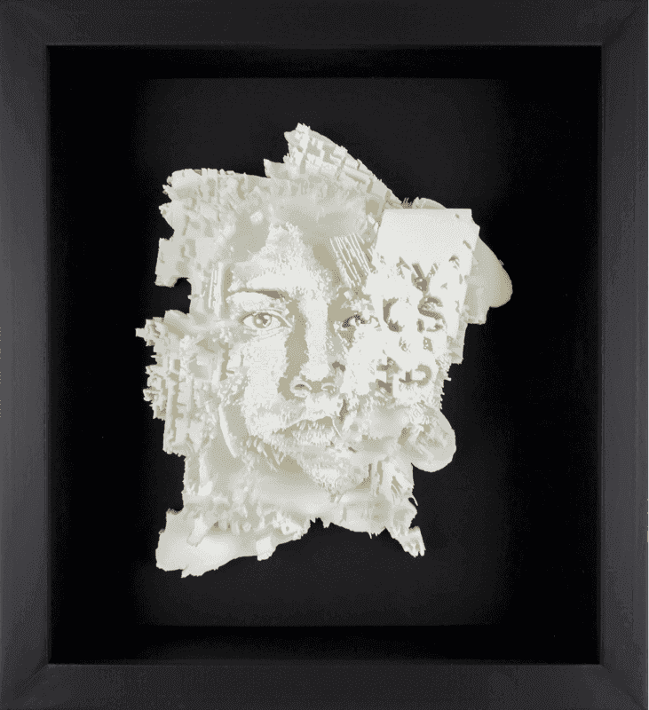 Vhils, ‘Shadows’, 2016, Sculpture, 3D nylon SLS print, Underdogs Gallery, Numbered, Framed