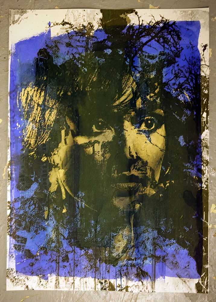 Vhils, ‘Untitled 1’, 2009, Print, 1 colour hand pulled screenprint using bleach on hand painted inks, Lazinc, Numbered, Handfinished