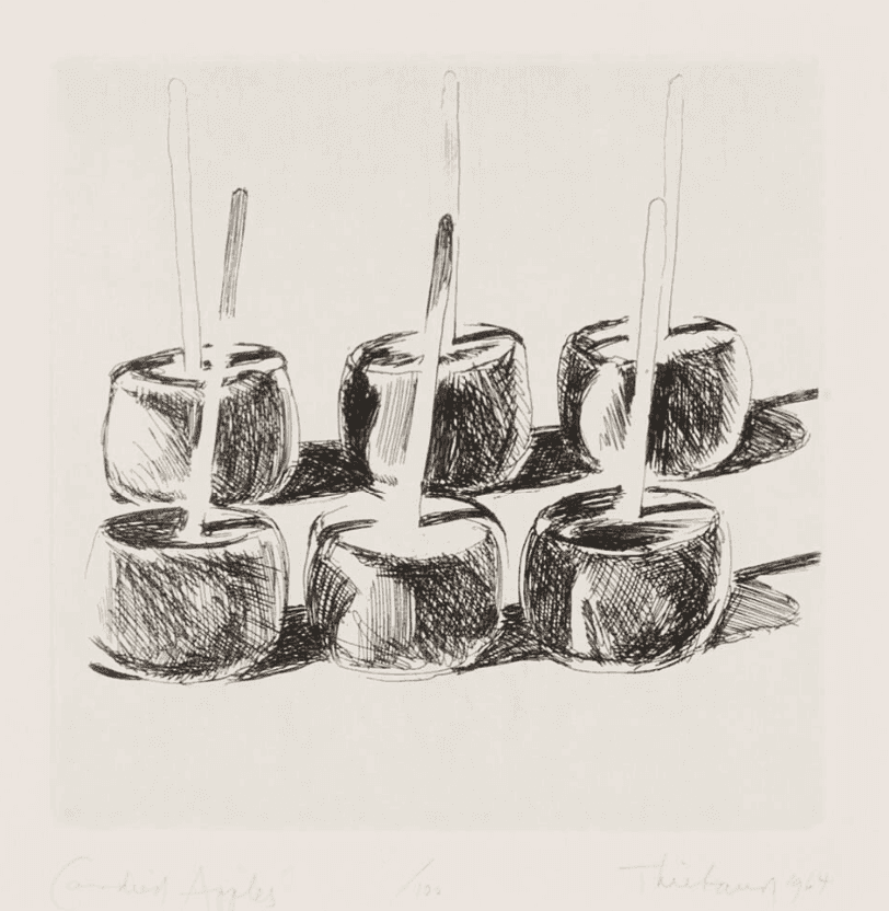 Wayne Thiebaud, ‘Candied Apples’, 1964, Print, Etching, null, Numbered, Dated