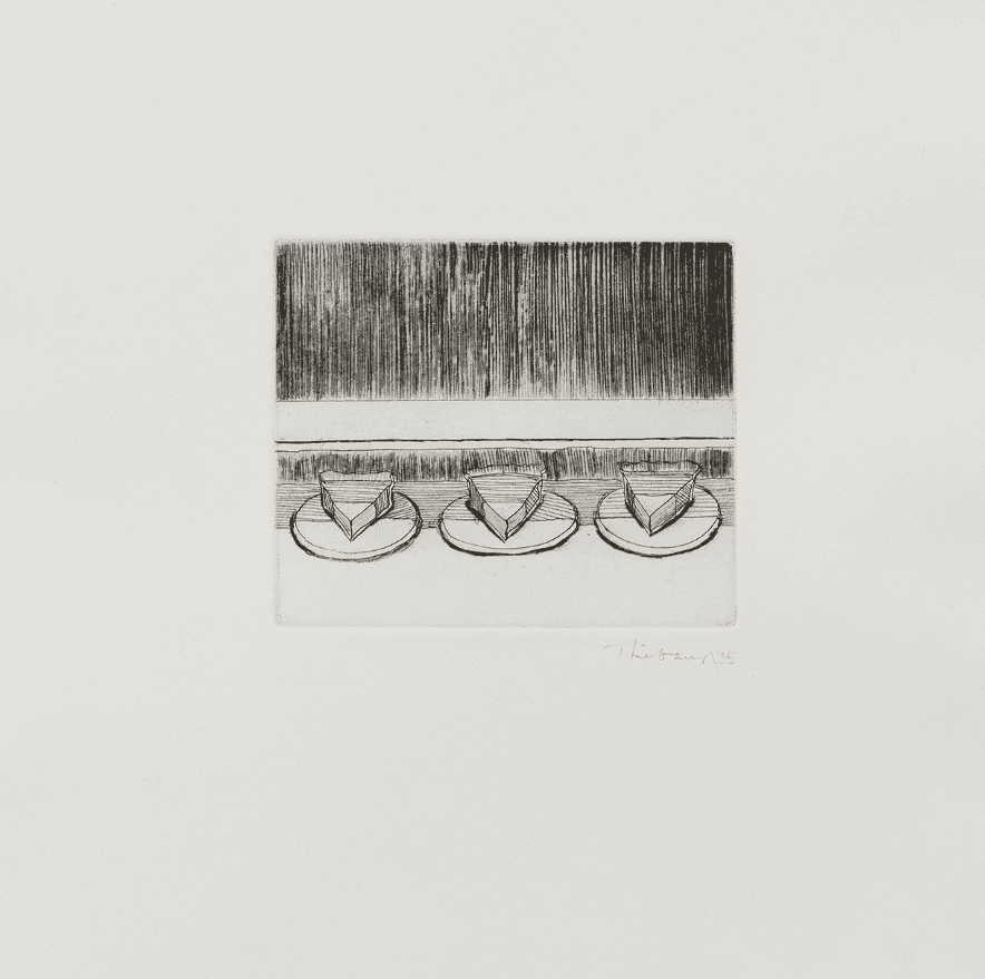 Wayne Thiebaud, ‘Case Pies’, 1965, Print, Drypoint, null, 
