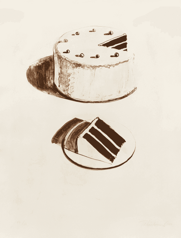 Wayne Thiebaud, ‘Chocolate Cake’, 1971, Print, Lithograph, null, Numbered
