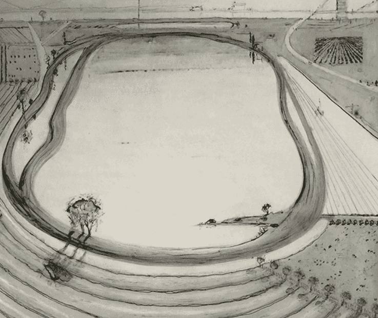 Wayne Thiebaud, ‘Dark Reservoir’, 2014, Print, Direct gravure with aquatint etching and drypoint on gampi paper chine collé, Crown Point Press, Numbered, Dated