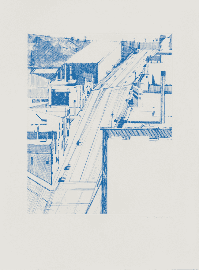 Wayne Thiebaud, ‘Down 18th’, 1979, Print, Etching, Parasol Press, Ltd., Numbered, Dated