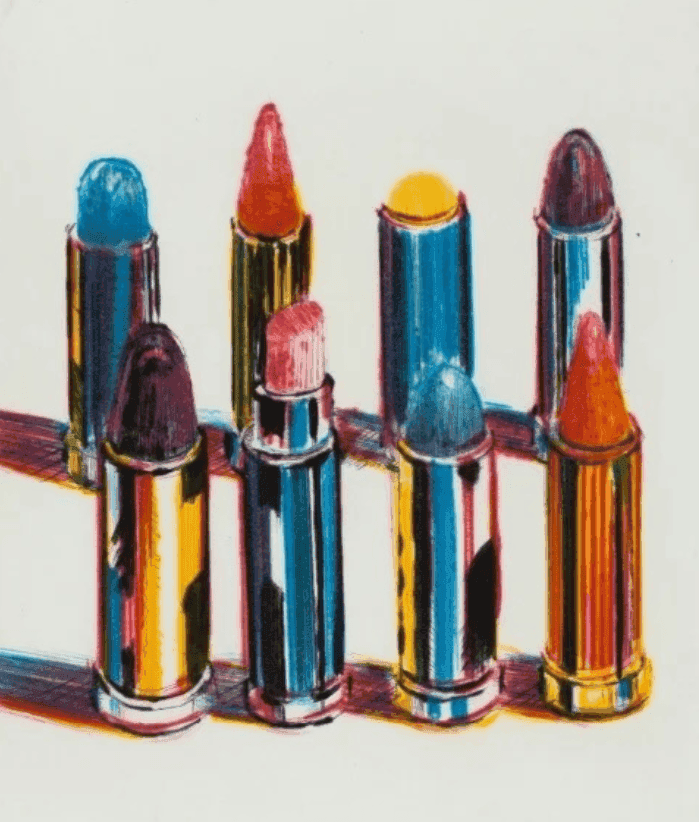 Wayne Thiebaud, ‘Eight Lipsticks’, 1988, Print, Color drypoint and etching, null, Numbered