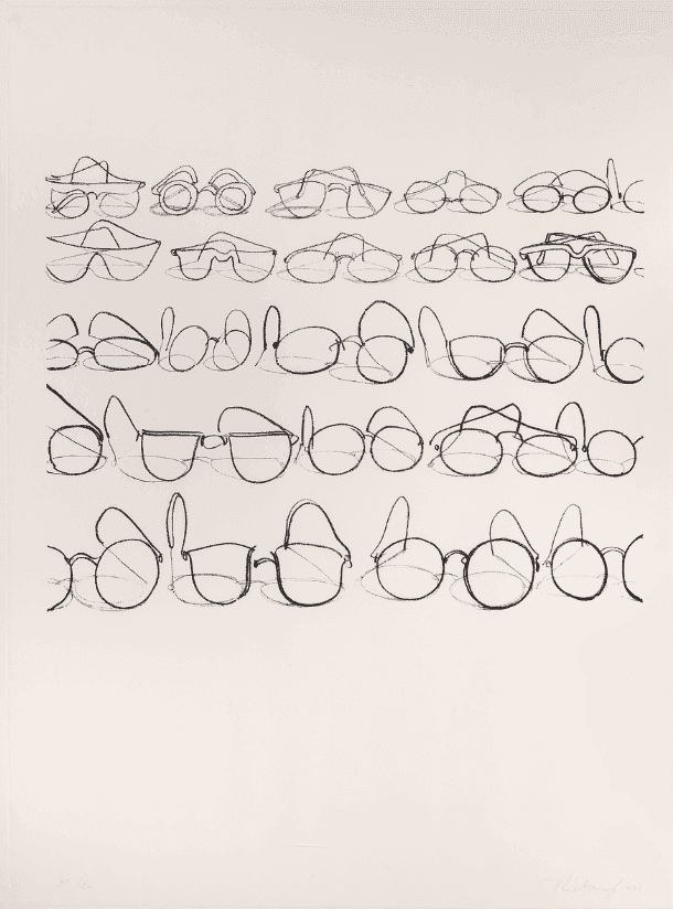 Wayne Thiebaud, ‘Glasses’, 1971, Print, Lithograph on Arches paper, 30/50, Parasol Press, Ltd., Numbered, Dated
