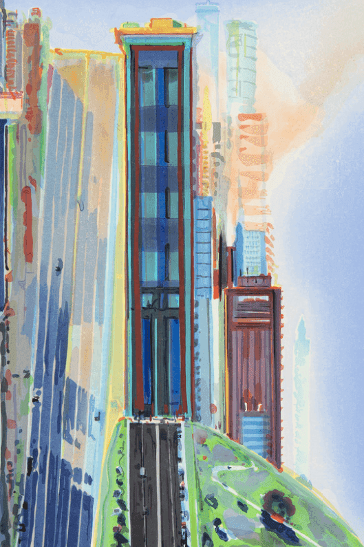 Wayne Thiebaud, ‘Hill Street’, 1987, Print, Woodcut, null, Numbered