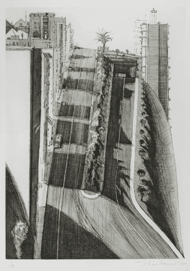 Wayne Thiebaud, ‘Neighborhood Ridge’, 1984, Print, Crown Point Press, San Francisco, null, 