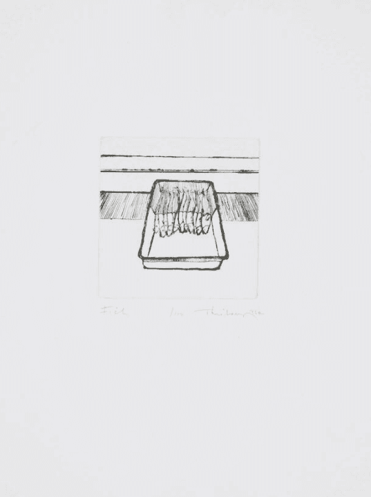 Wayne Thiebaud, ‘Smelts (Fish)’, 1964, Print, Drypoint on BFK Rives, null, Dated