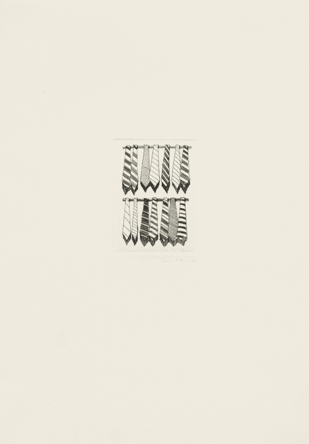 Wayne Thiebaud, ‘Ties’, 1965, Print, Etching and drypoint, Crown Point Press, Numbered, Dated