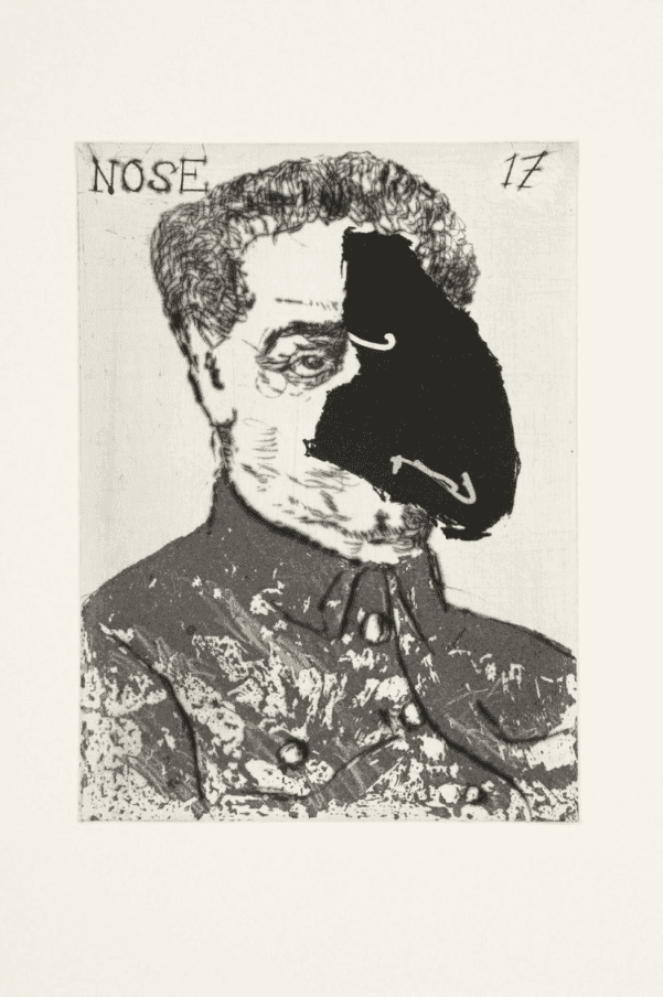 William Kentridge, ‘Nose 17’, 2009, Print, Sugarlift aquatint, drypoint and engraving, null, Numbered