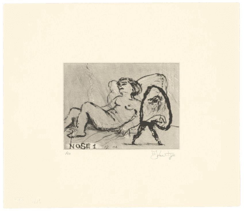 William Kentridge, ‘Nose 1’, 2007, Print, Sugarlift aquatint, drypoint and engraving, null, Numbered