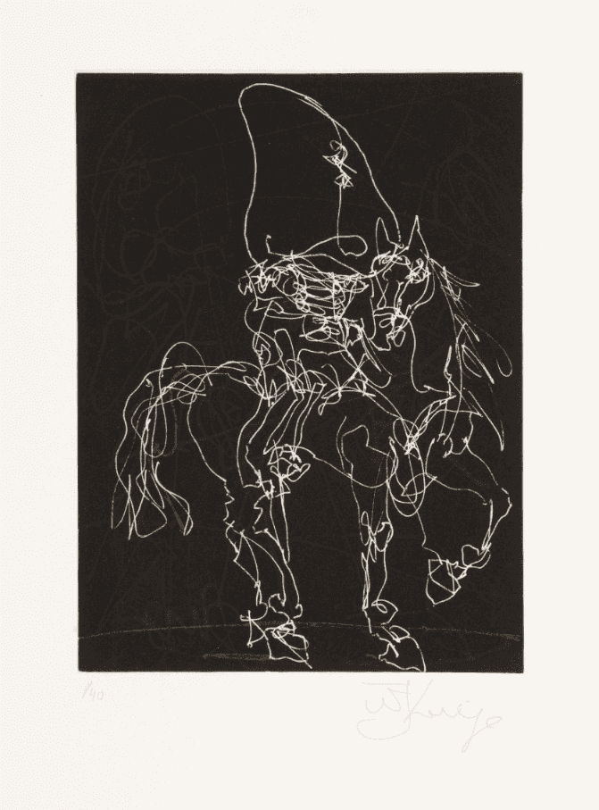 William Kentridge, ‘Nose on a White Horse’, 2010, Print, Aqutatint etching, null, Numbered