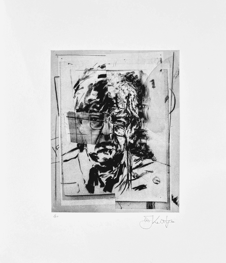 William Kentridge, ‘Self-Portrait III’, 2024, Print, Photogravure with drypoint and hand-painted chine-collé on Hahnemühle, Natural White, 300gsm, null, Numbered
