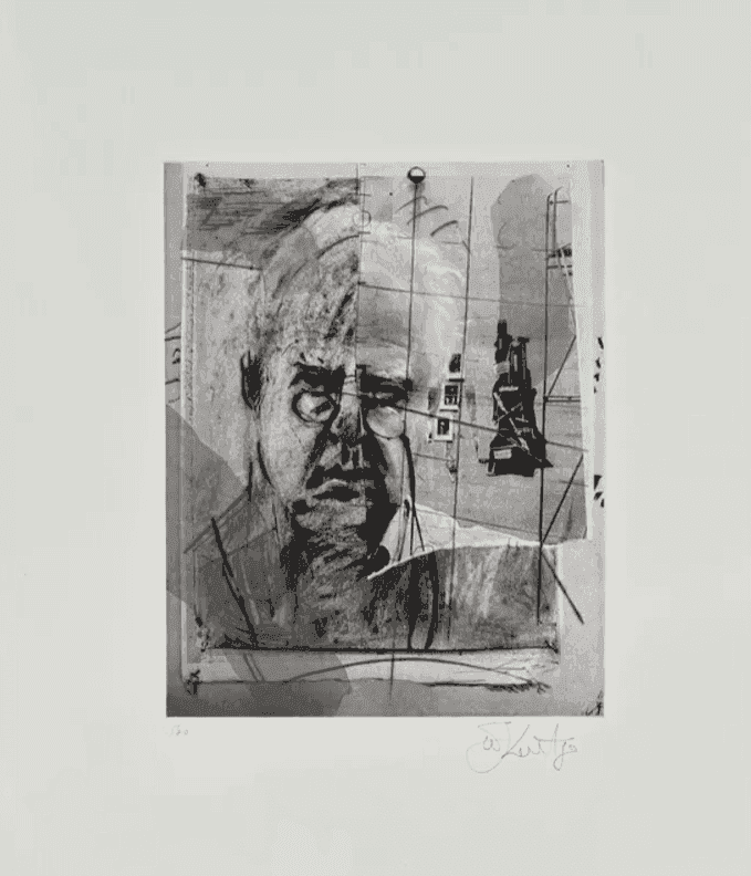 William Kentridge, ‘Self-Portrait I’, 2023, Print, Photogravure with drypoint and hand-painted chine-collé on Hahnemühle, Natural White, 300gsm, null, Numbered