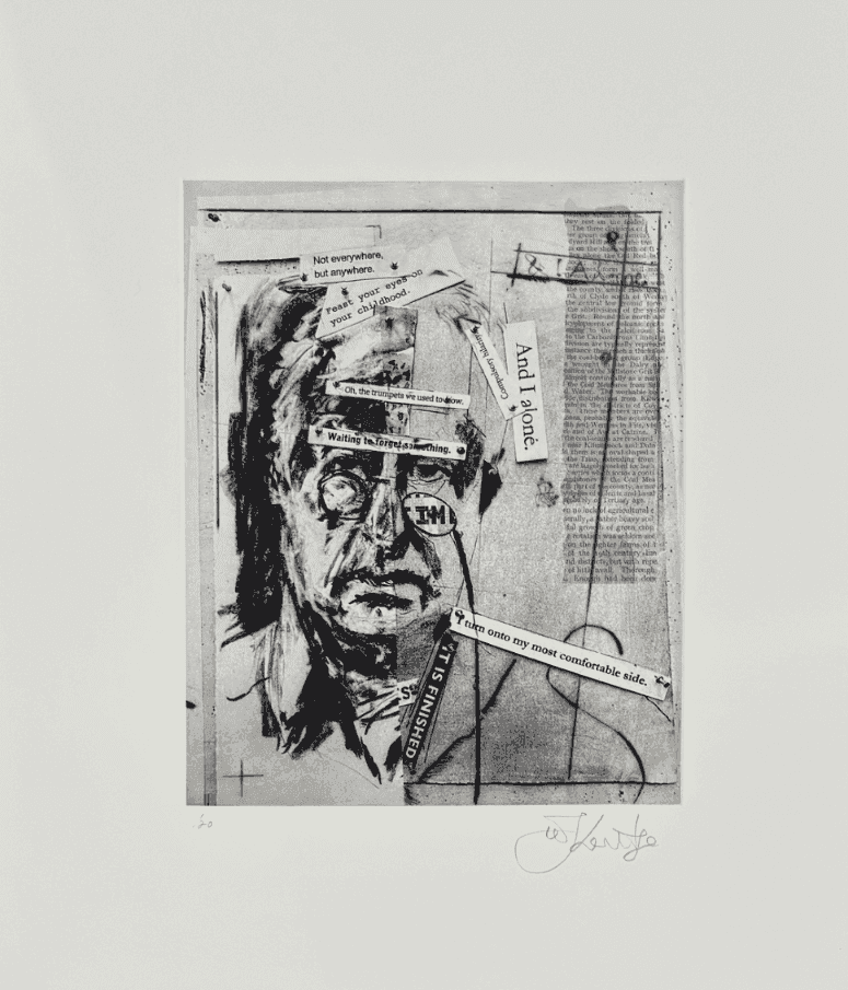William Kentridge, ‘Studio Self-Portrait II (And I Alone)’, 2023, Print, Photogravure with drypoint and hand-painted chine-collé on Hahnemühle, Natural White, 300gsm, null, Numbered