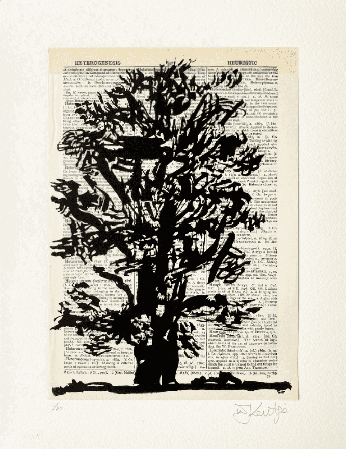 William Kentridge, ‘Universal Archive (Ref.41)’, 2012, Print, Linocut printed on Shorter Oxford English Dictionary, null, Numbered