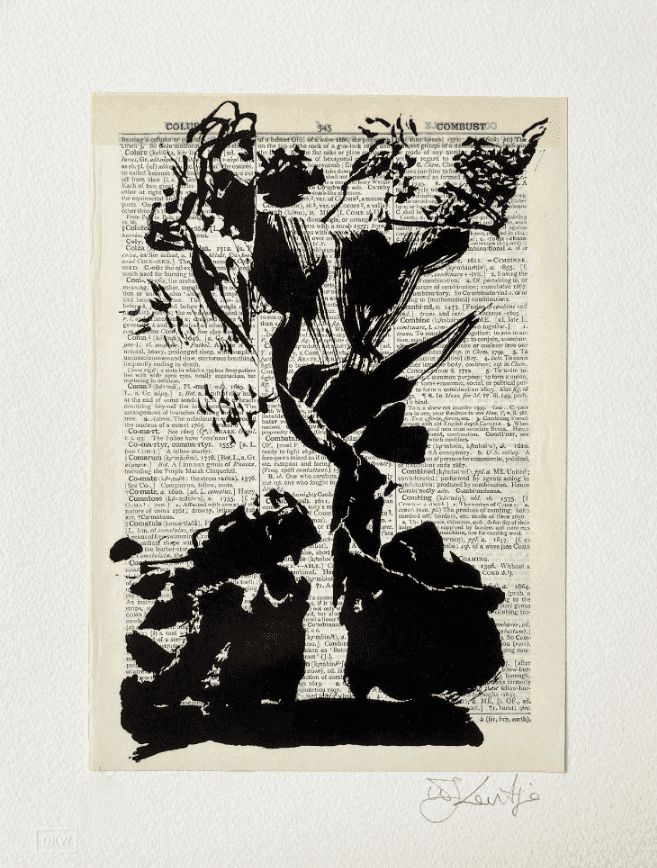 William Kentridge, ‘Universal Archive (Ref.52)’, 2012, Print, Linocut printed on non-archival pages from Shorter Oxford English Dictionary mounted with a single tab to backing sheet of Velin Arches Cover White, 400g, null, Numbered