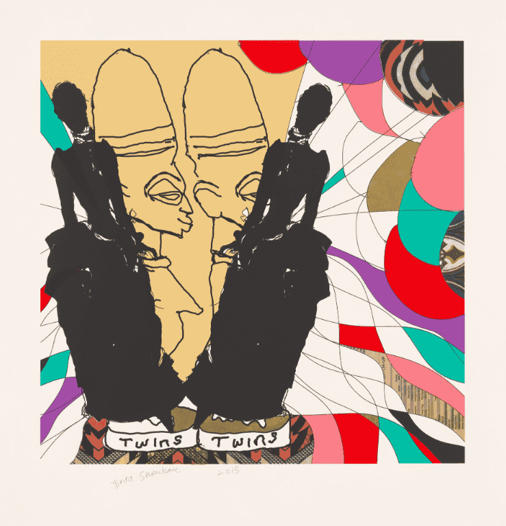 Yinka Shonibare, ‘Twins IV’, 2015, Print, Screenprint with gold leaf on paper, null, Numbered, Dated