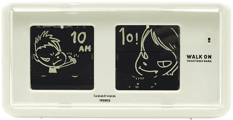 Yoshitomo Nara, ‘Walk On Flip Clock (White)’, 2020, Collectible, 12-hour Walk On Flip Clock, features 84 original illustrations on the clock’s 24-hour (12 a.m. and 12 p.m.) and 60-minute flaps one for every hour and minute, MoMA, 
