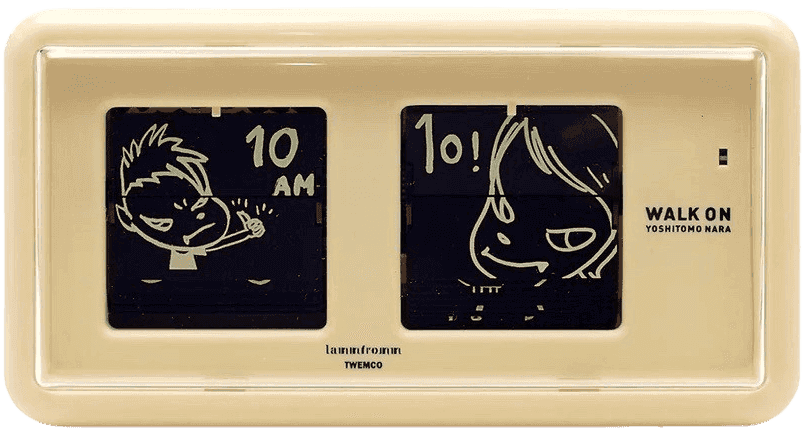 Yoshitomo Nara, ‘Walk On Flip Clock (Yellow)’, 2020, Collectible, 12-hour Walk On Flip Clock, features 84 original illustrations on the clock’s 24-hour (12 a.m. and 12 p.m.) and 60-minute flaps one for every hour and minute, MoMA, 